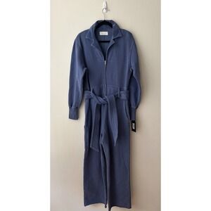Les Tien NWT $550 Made For Her Structured Fleece Jumpsuit Nancy Blue Small